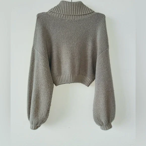 House of CB - Grey Knit Cropped Cardigan - AILA - Medium - Picture 9 of 12